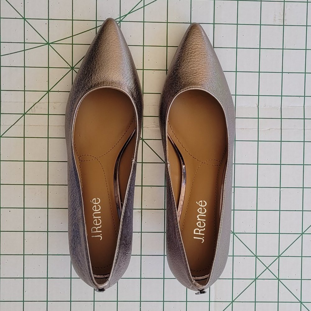 J. Reneé Metallic Pointed Toe pumps - Picture 2 of 14